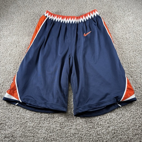 Vintage Fighting Illini Nike Shorts Mens Medium Mesh NCAA Basketball Tribal Logo - Picture 1 of 15